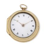 Joseph Martineau, London. An 18K gold key wind pair case pocket watch 18th Century, London Hallm...