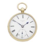 Savory & Sons, Cornhill, London. An 18K gold key wind open face pocket watch London Hallmark for...