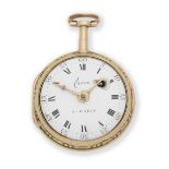 Laron, A Paris. A continental gold key wind open face pocket watch Circa 1780