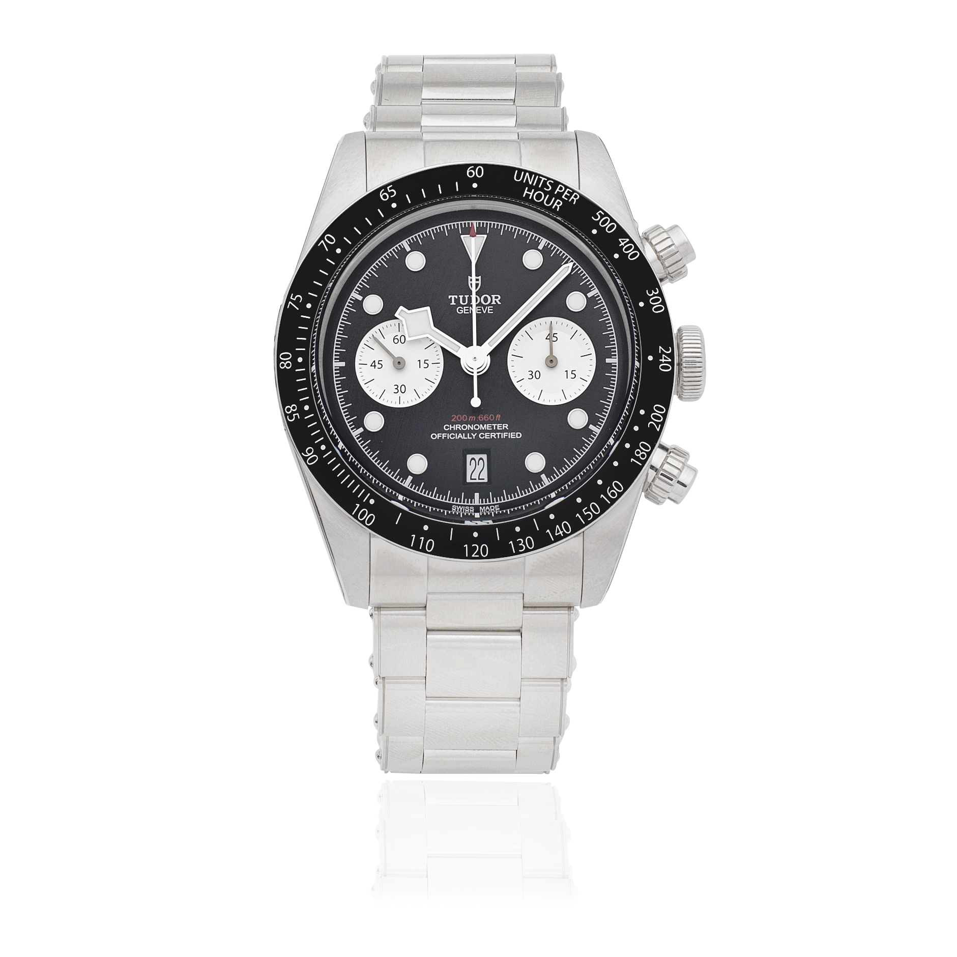 Tudor. A stainless steel automatic calendar chronograph bracelet watch Black Bay Chrono, Ref: 7...