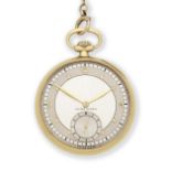 Ulysse Nardin. An 18K gold keyless wind open face pocket watch Glasgow Import mark for 1938