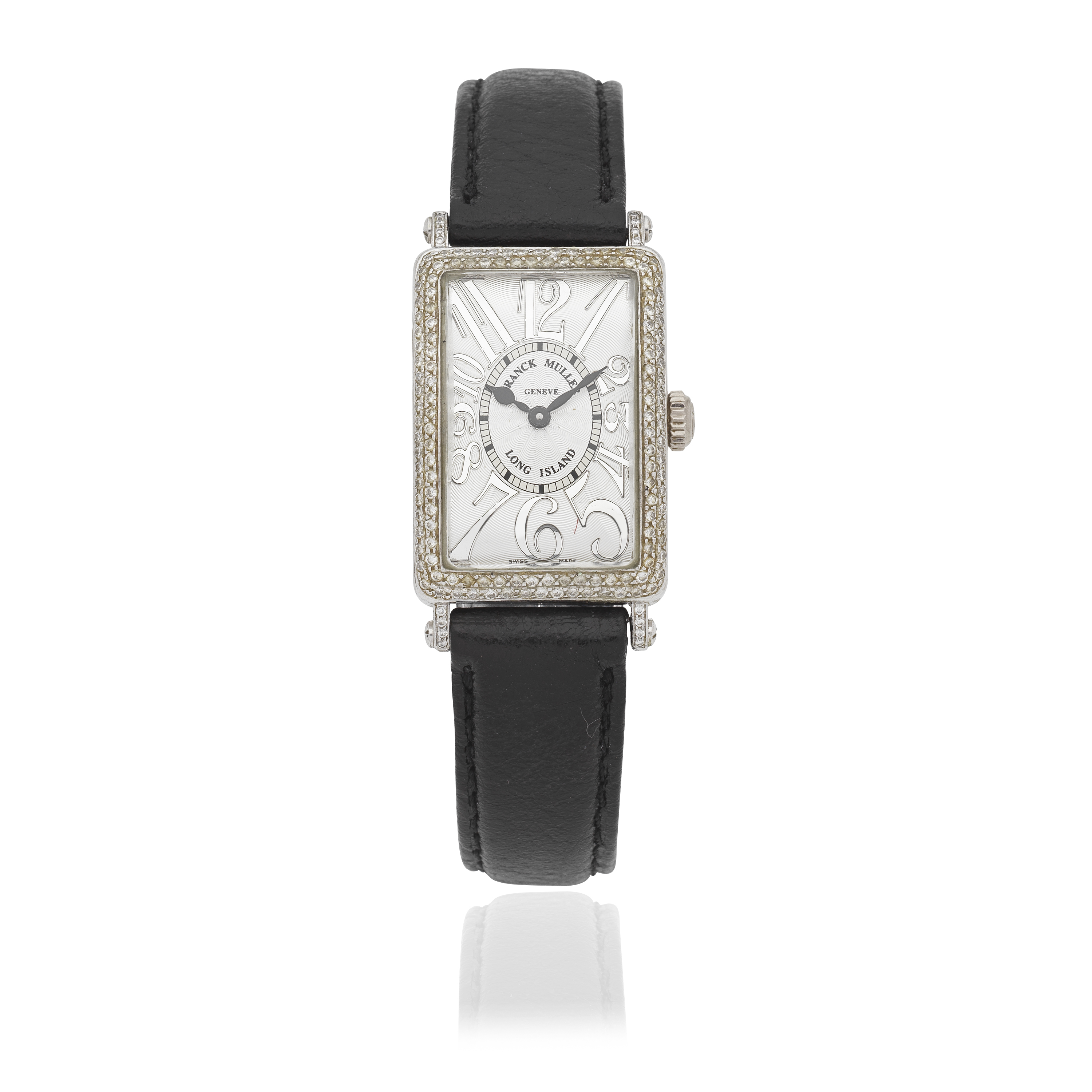 Franck Muller. A lady's 18K white gold diamond set quartz wristwatch Long Island, Ref: 902 QZ D...