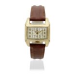 Gruen. A gold plated manual wind rectangular drivers wristwatch Circa 1940