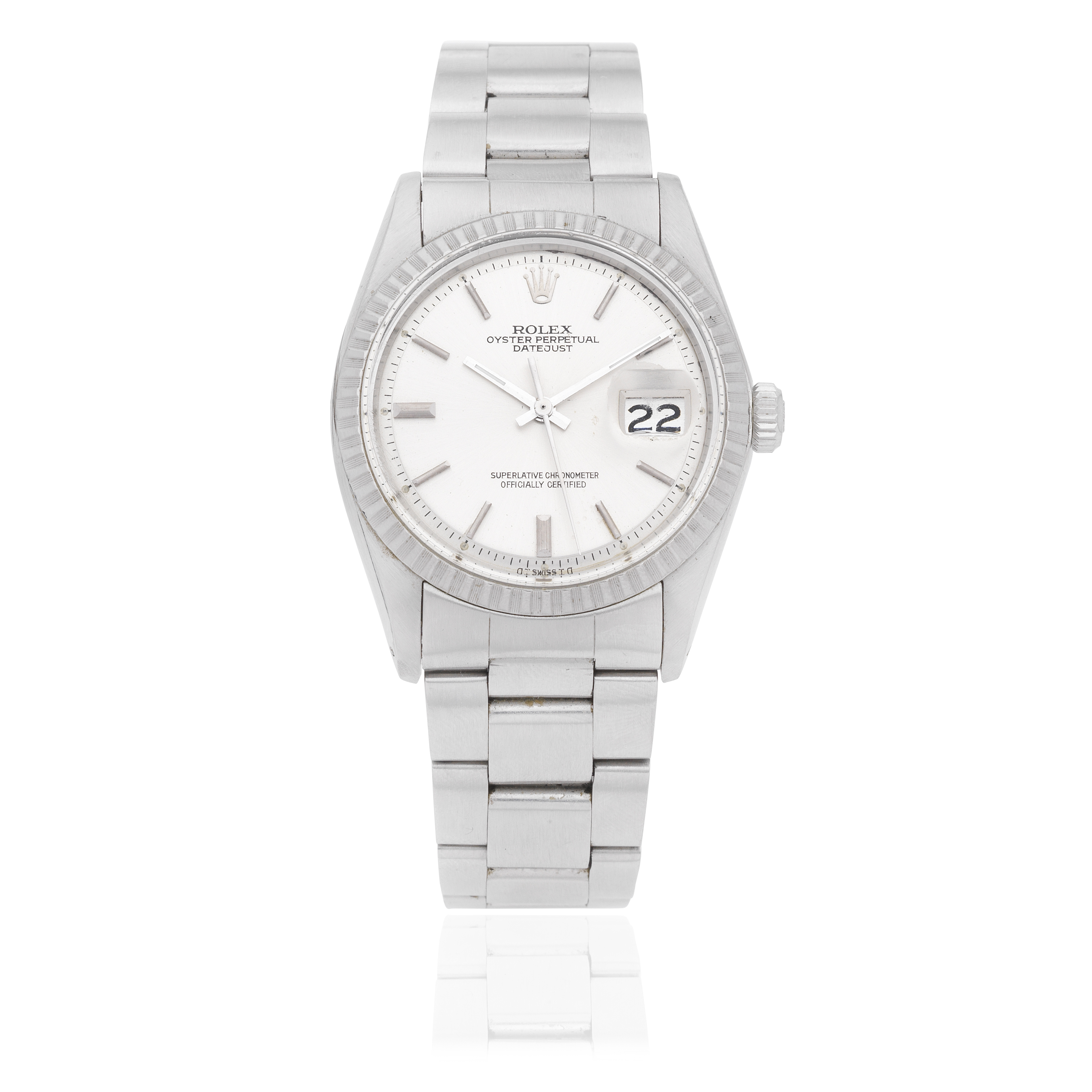 Rolex. A stainless steel automatic calendar bracelet watch with sigma dial Datejust, Ref: 1603,...