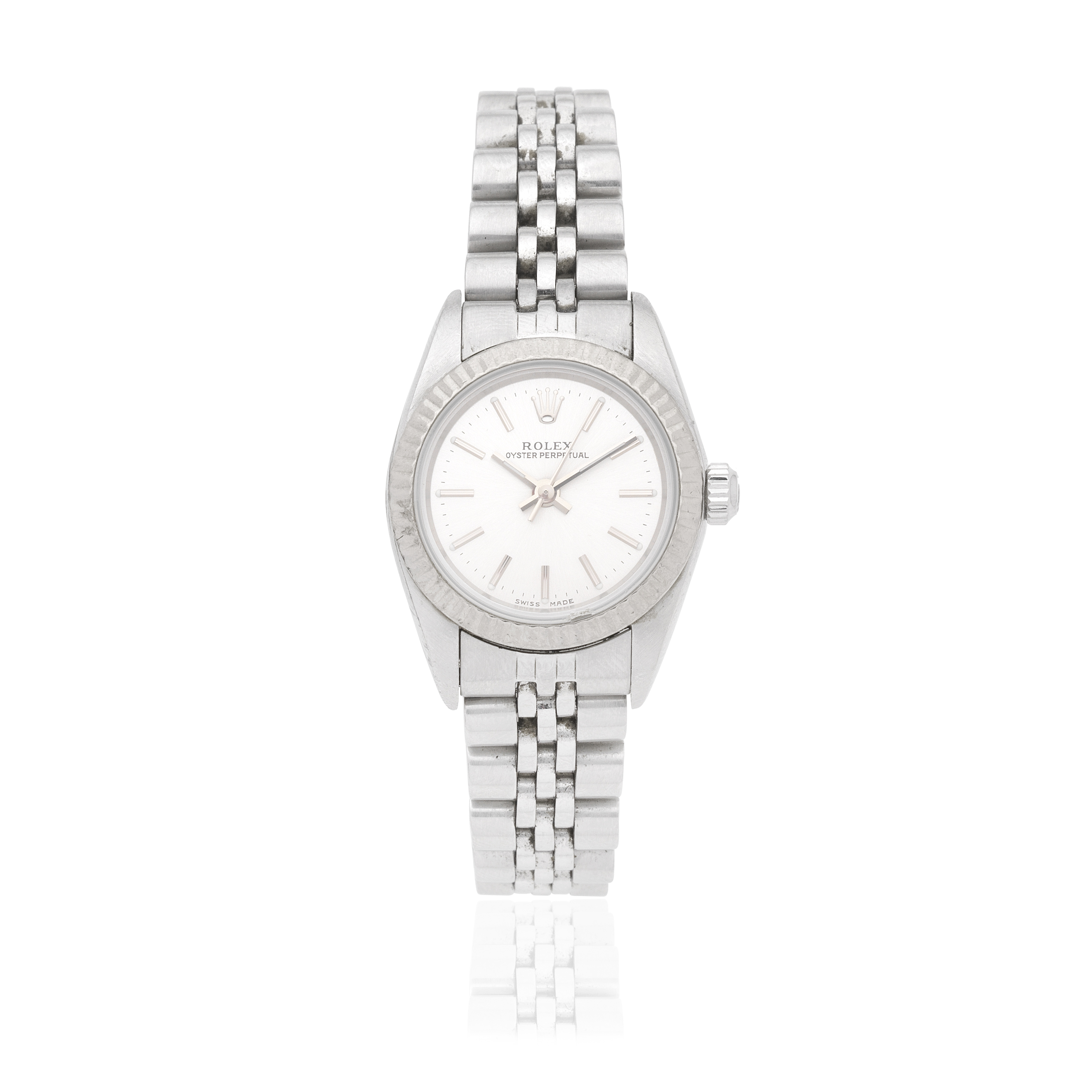 Rolex. A lady's stainless steel automatic bracelet watch Oyster Perpetual, Ref: 76094, Circa 2000