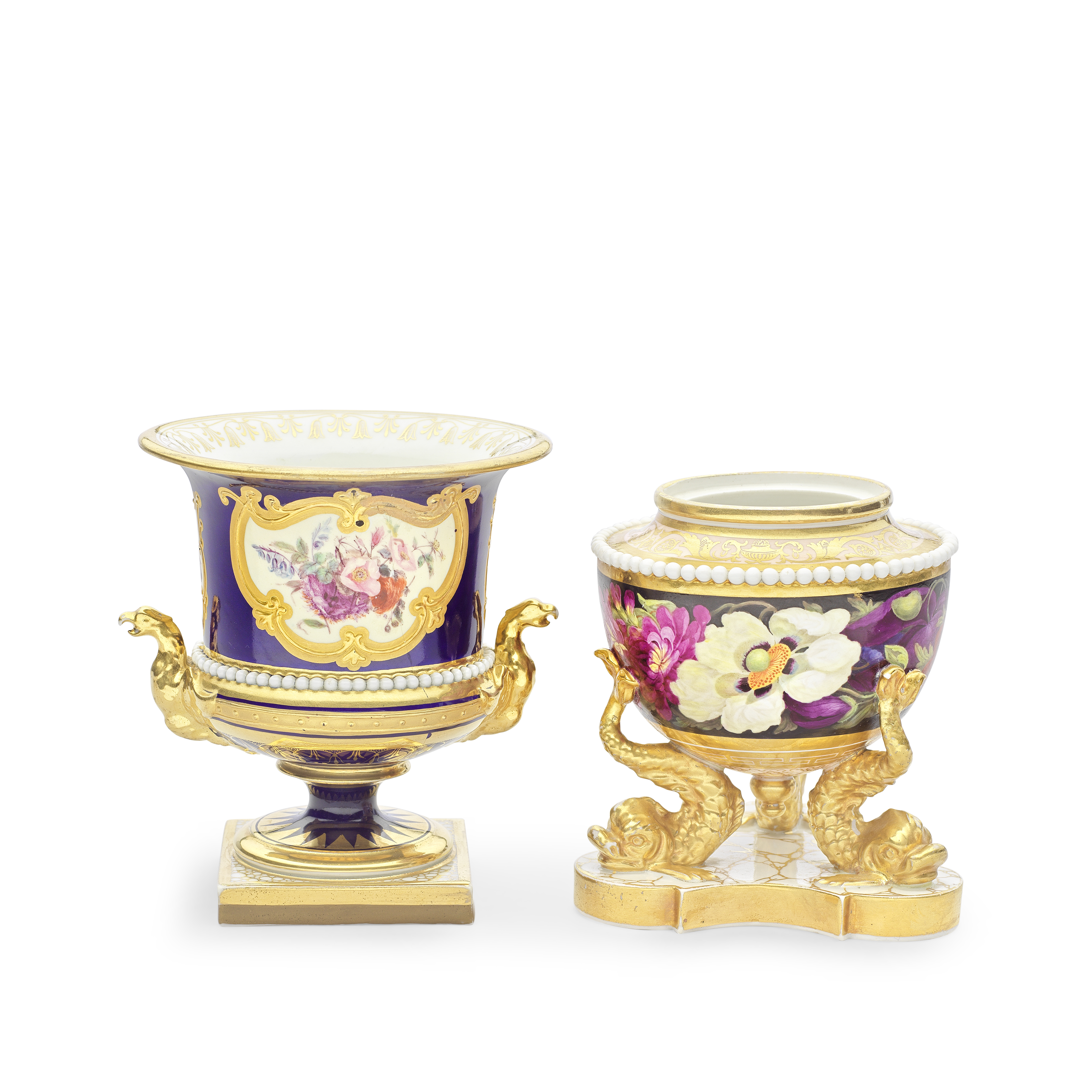 A Barr, Flight and Barr Worcester vase and a Flight, Barr and Barr vase, circa 1810-30