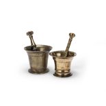 Two bronze mortars and pestles 17th / 18th century (2)