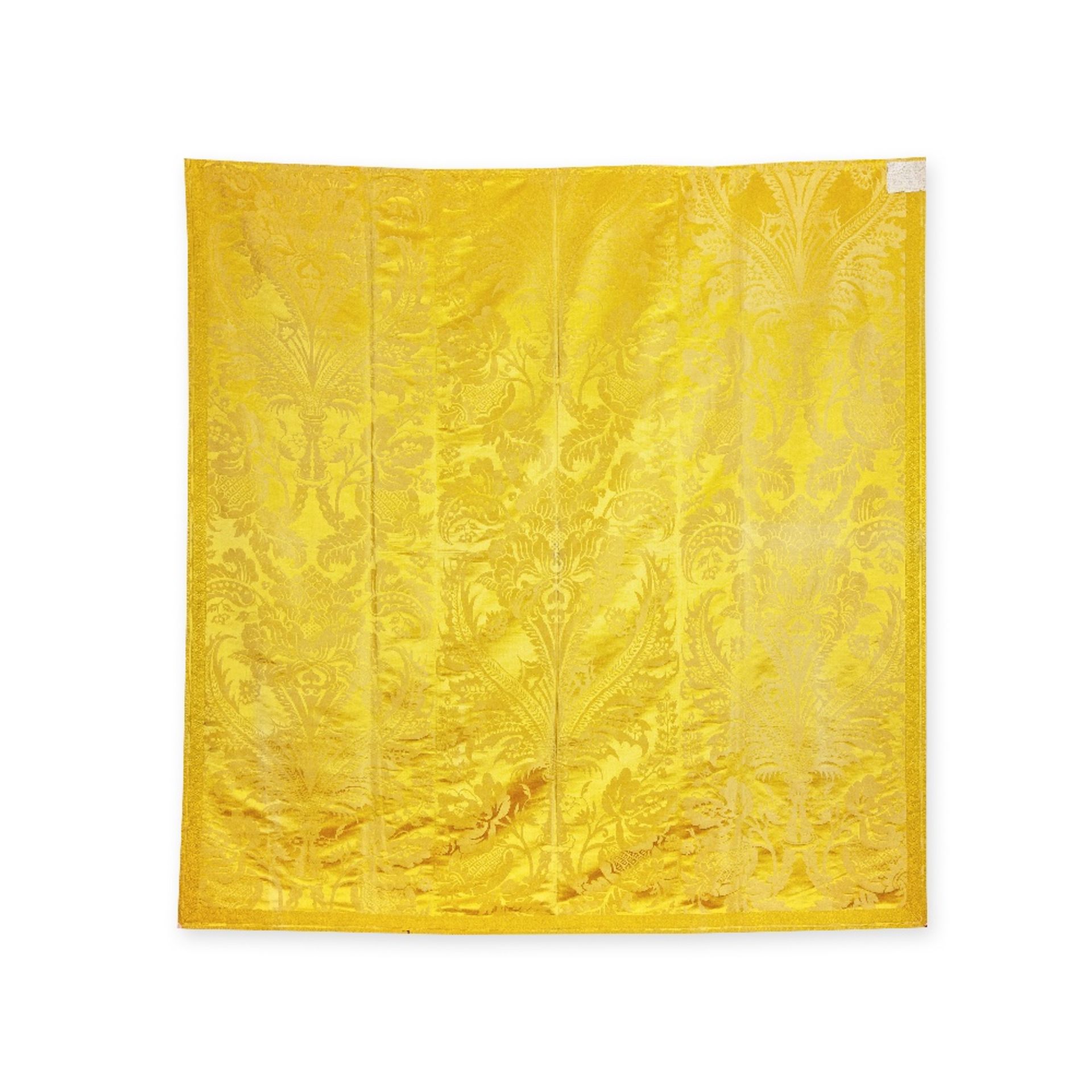 A yellow damask curtain 19th century, Italian