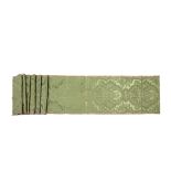 A length of green damask silk 20th century, French