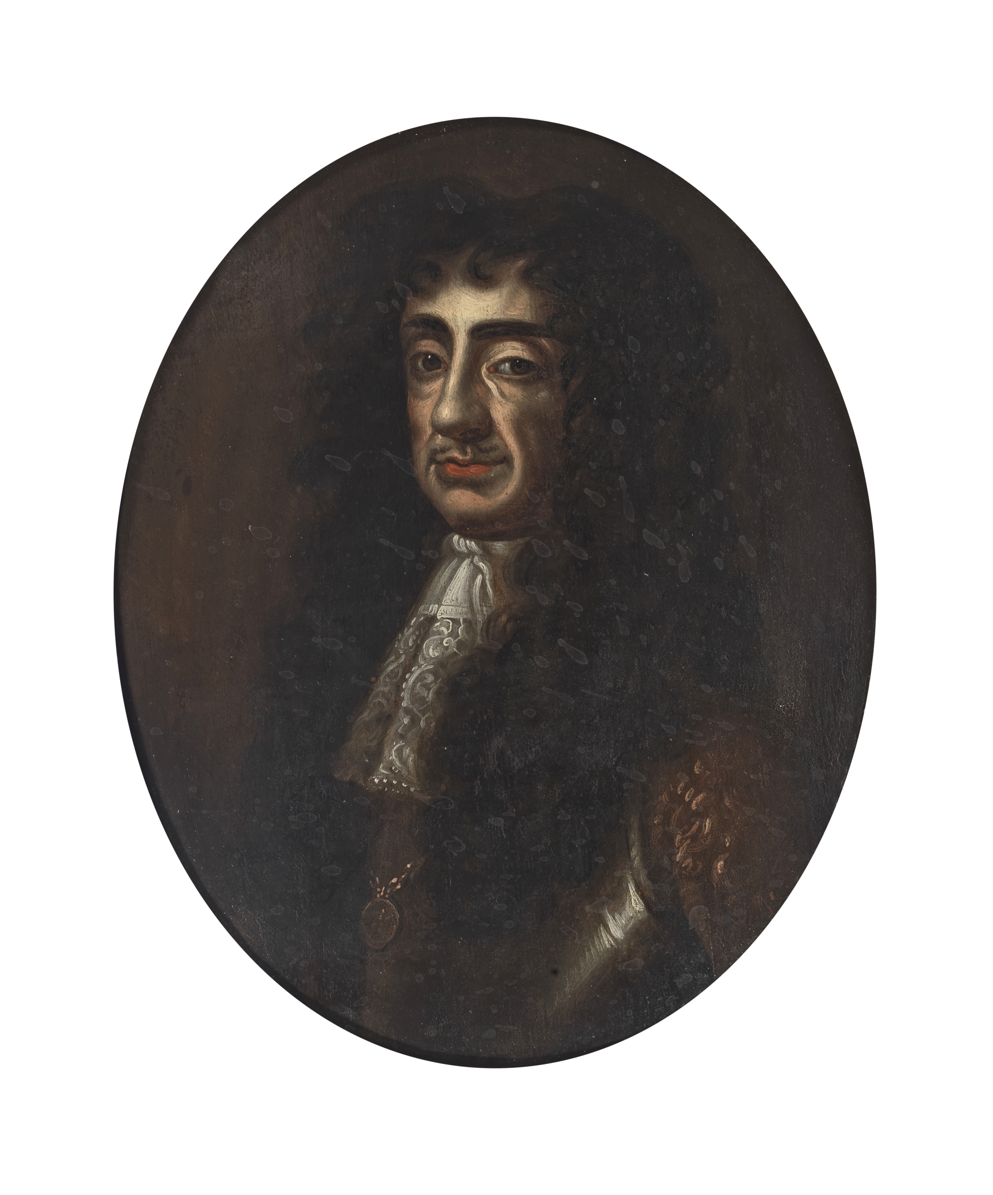 Follower of Sir Peter Lely (British, 1618-1680) Portrait of Charles II, bust-length, in armour, ...