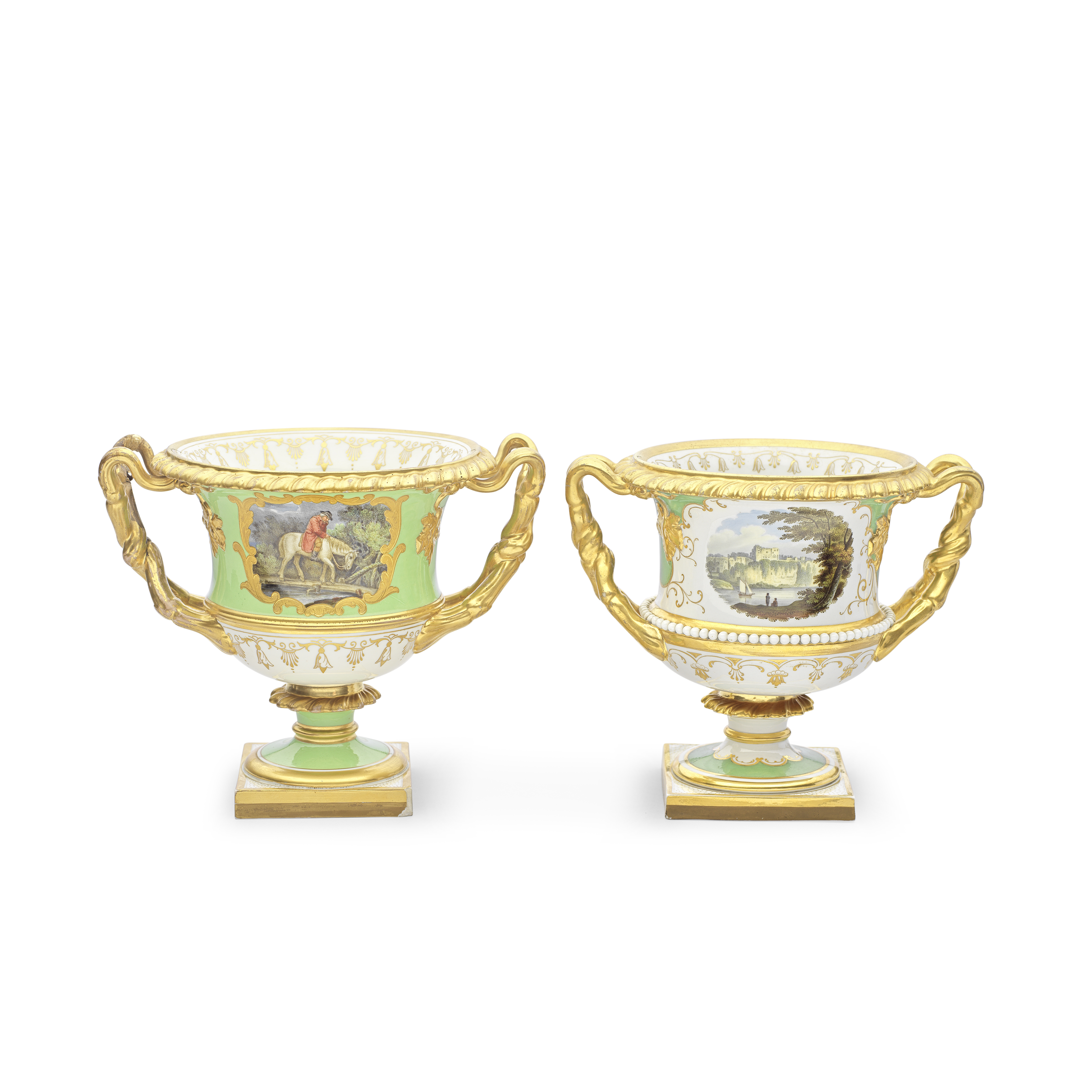 Two Flight, Barr and Barr Worcester 'Warwick vases', circa 1820-30