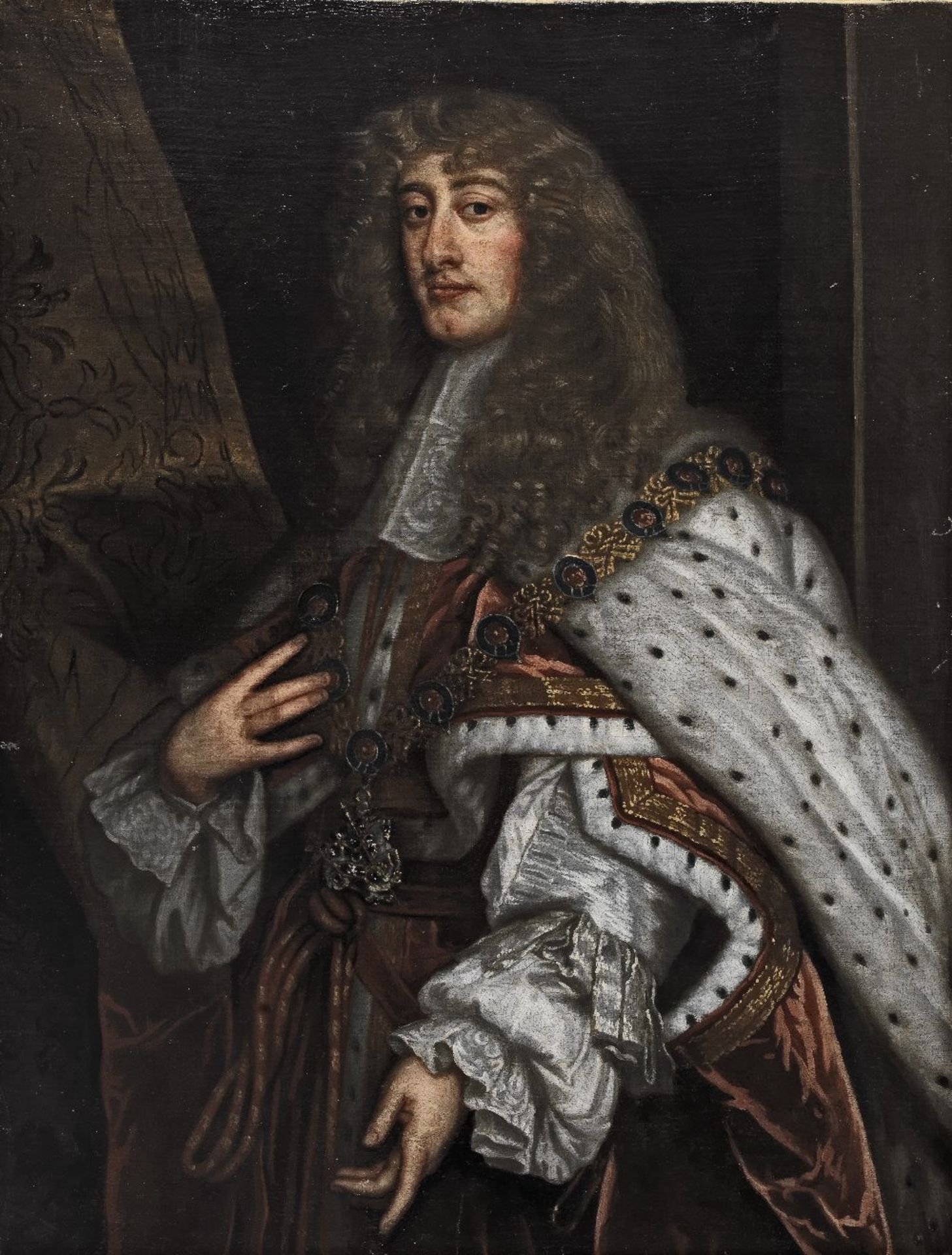 Studio of Sir Peter Lely (British, 1618-1680) Portrait of James II, three-quarter-length, in Sta...