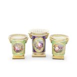 Three Flight, Barr and Barr Worcester spill vases, circa 1815-20