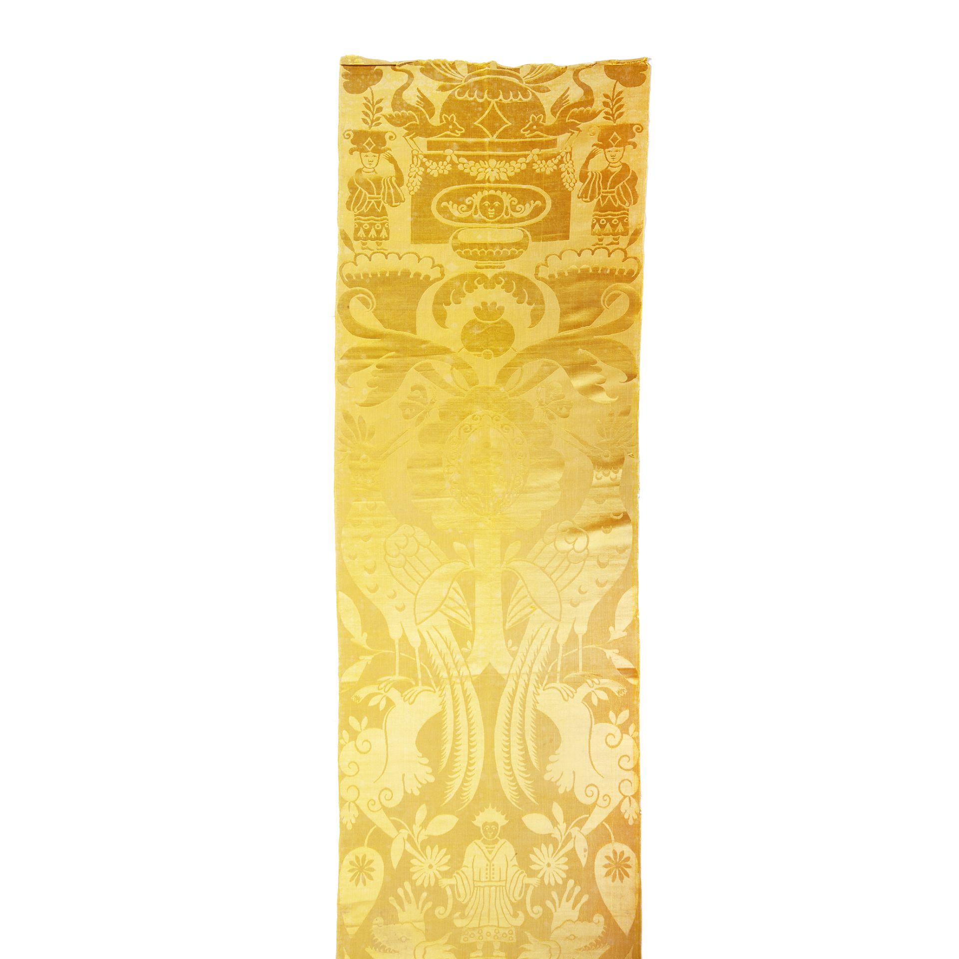 A length of yellow damask silk Circa 1720-1730, probably Dutch