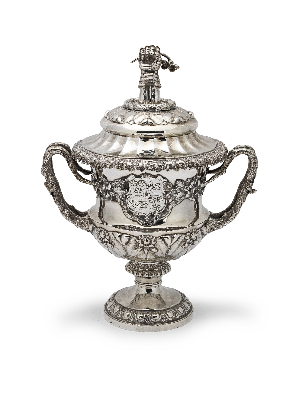 A George IV and later silver two-handled cup and cover Mark of Rebecca Emes & Edward Barnard I, ...