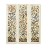 A set of three needlework panels Early 18th century, French