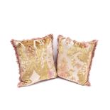 A pair of cisel&#233; velvet cushions 19th century, French