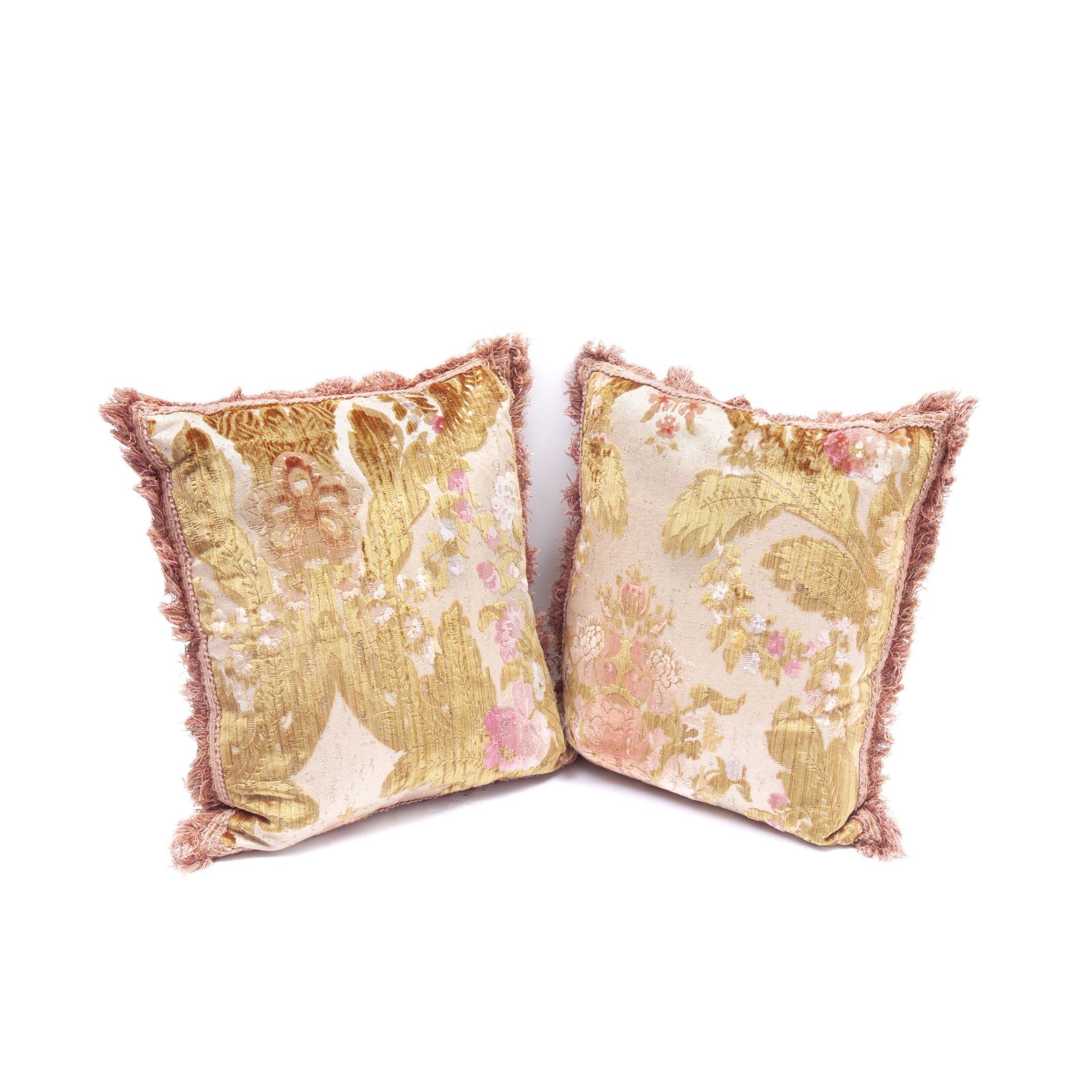 A pair of cisel&#233; velvet cushions 19th century, French