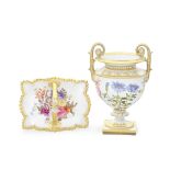 A Flight, Barr and Barr Worcester vase and pin tray, circa 1820-30