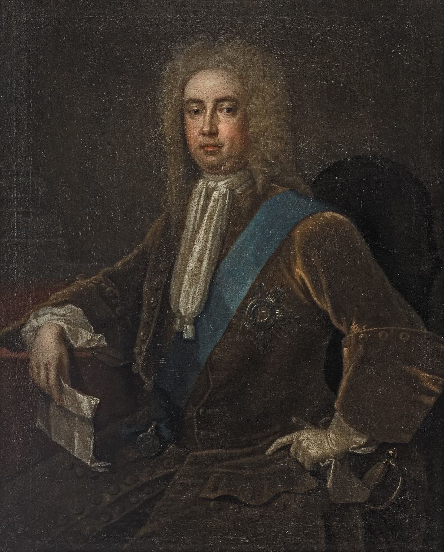 Circle of Charles Jervas (Irish, circa 1675-1739) Portrait of a young Robert Walpole, half-lengt...