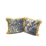 A pair of cushions of verdure tapestry 18th century, Aubusson