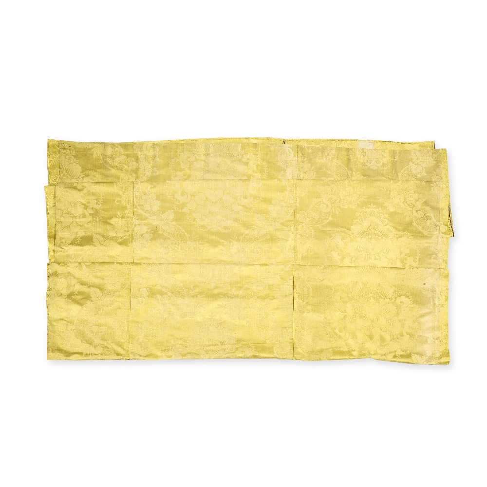 A yellow damask silk panel 19th century, French