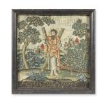 An embroidered picture of St. Andrew Early 18th century