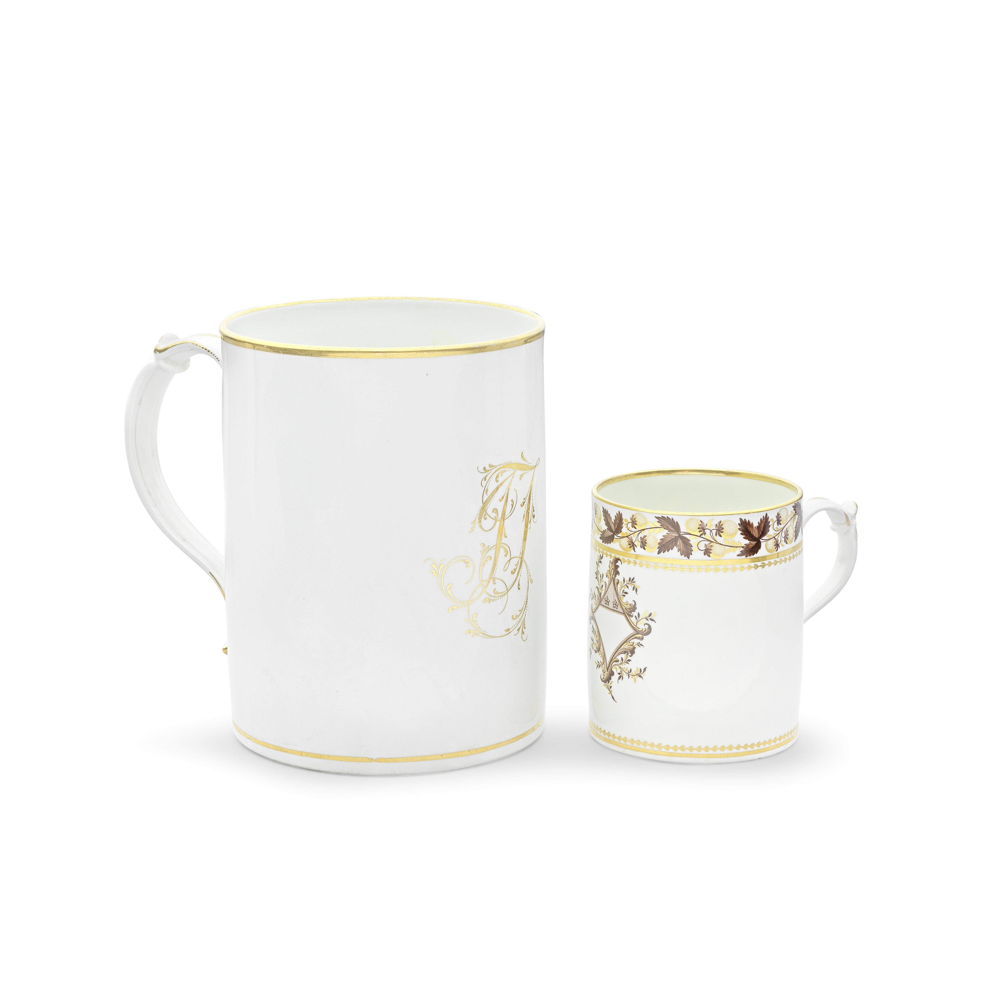 Two large Flight and Barr mugs, circa 1795-1800