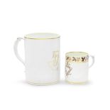 Two large Flight and Barr mugs, circa 1795-1800