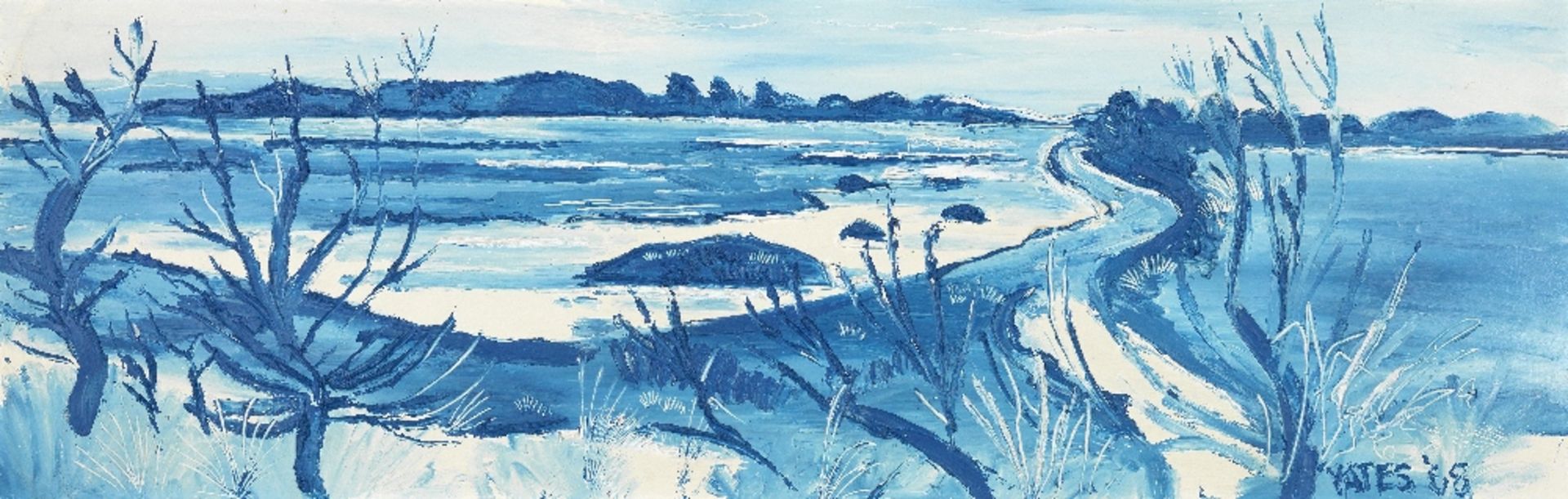 Fred Yates (British, 1922-2008) Blue Riverscape