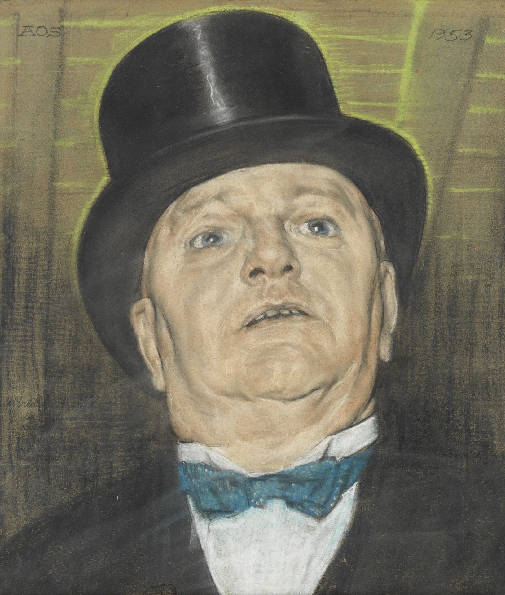 Austin Osman Spare (British, 1886-1956) Man from the Meat Market with Bowtie and Top Hat