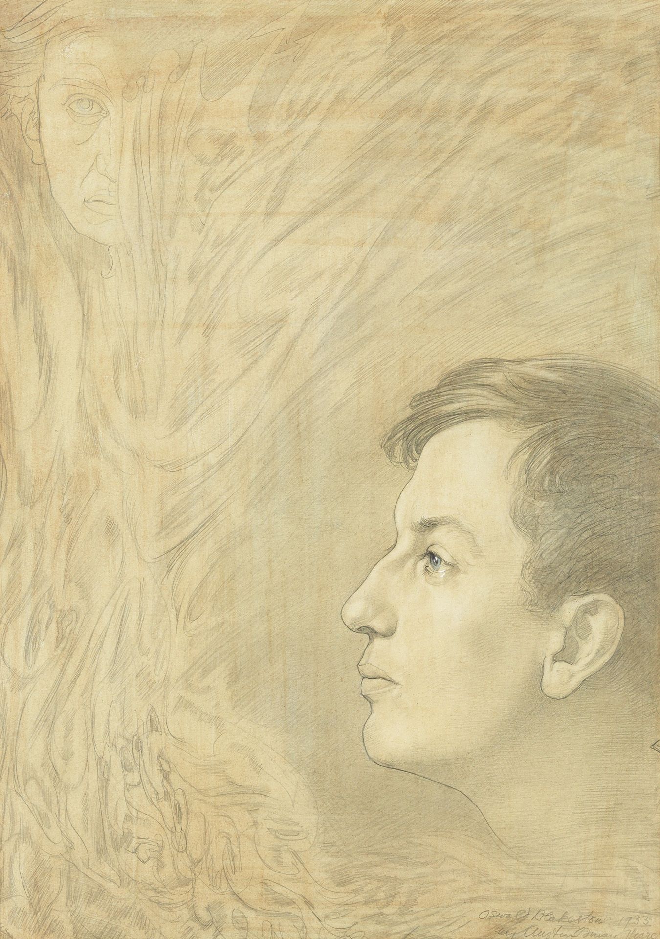 Austin Osman Spare (British, 1886-1956) Metamorphosis, Portrait of Oswell Blakeston (with a furt...