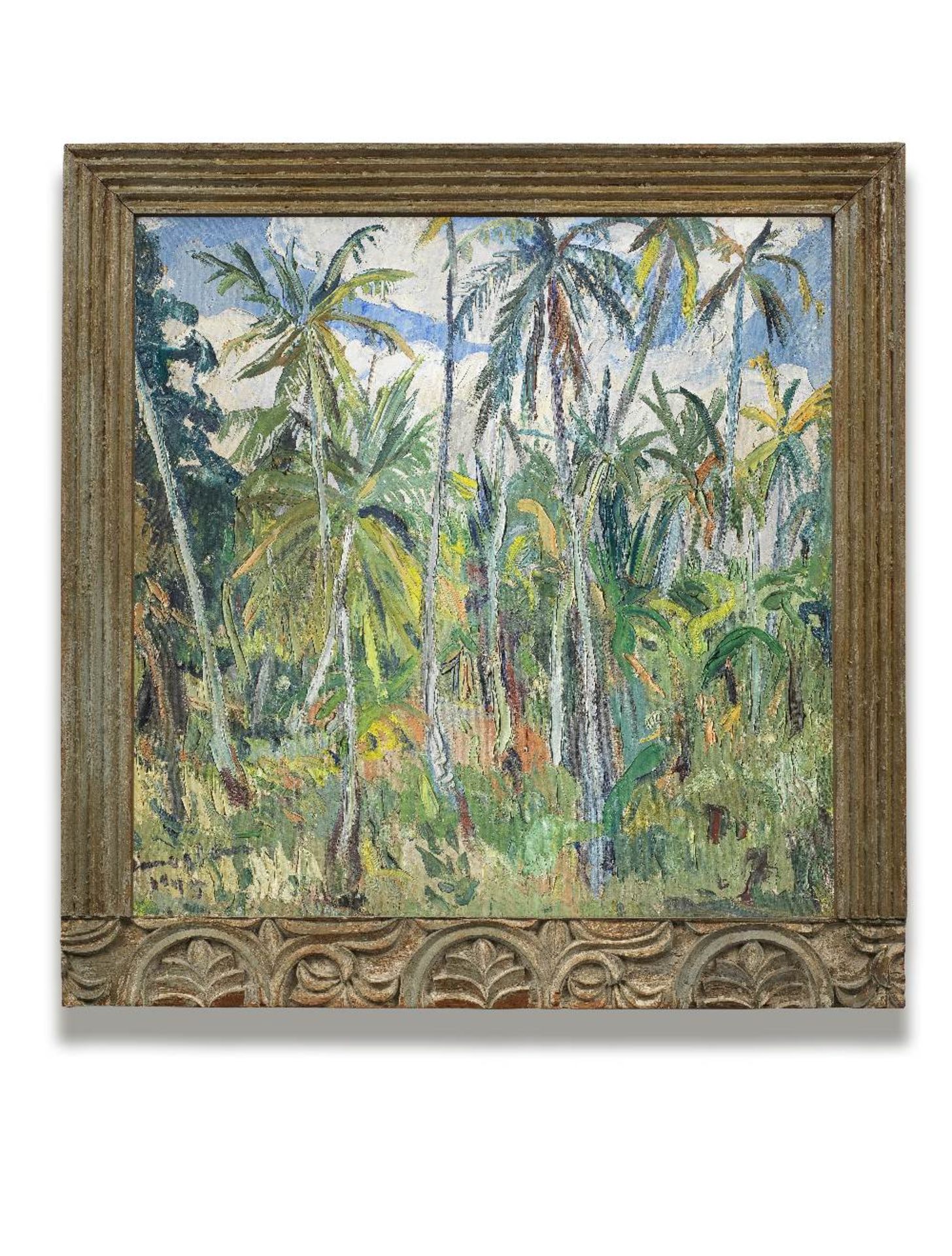 Irma Stern (South African, 1894-1966) 'Palm Trees', Zanzibar within artist's original Zanzibar f...