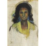 Benedict Chukwukadibia Enwonwu M.B.E (Nigerian, 1917-1994) Portrait of a Lady (framed)