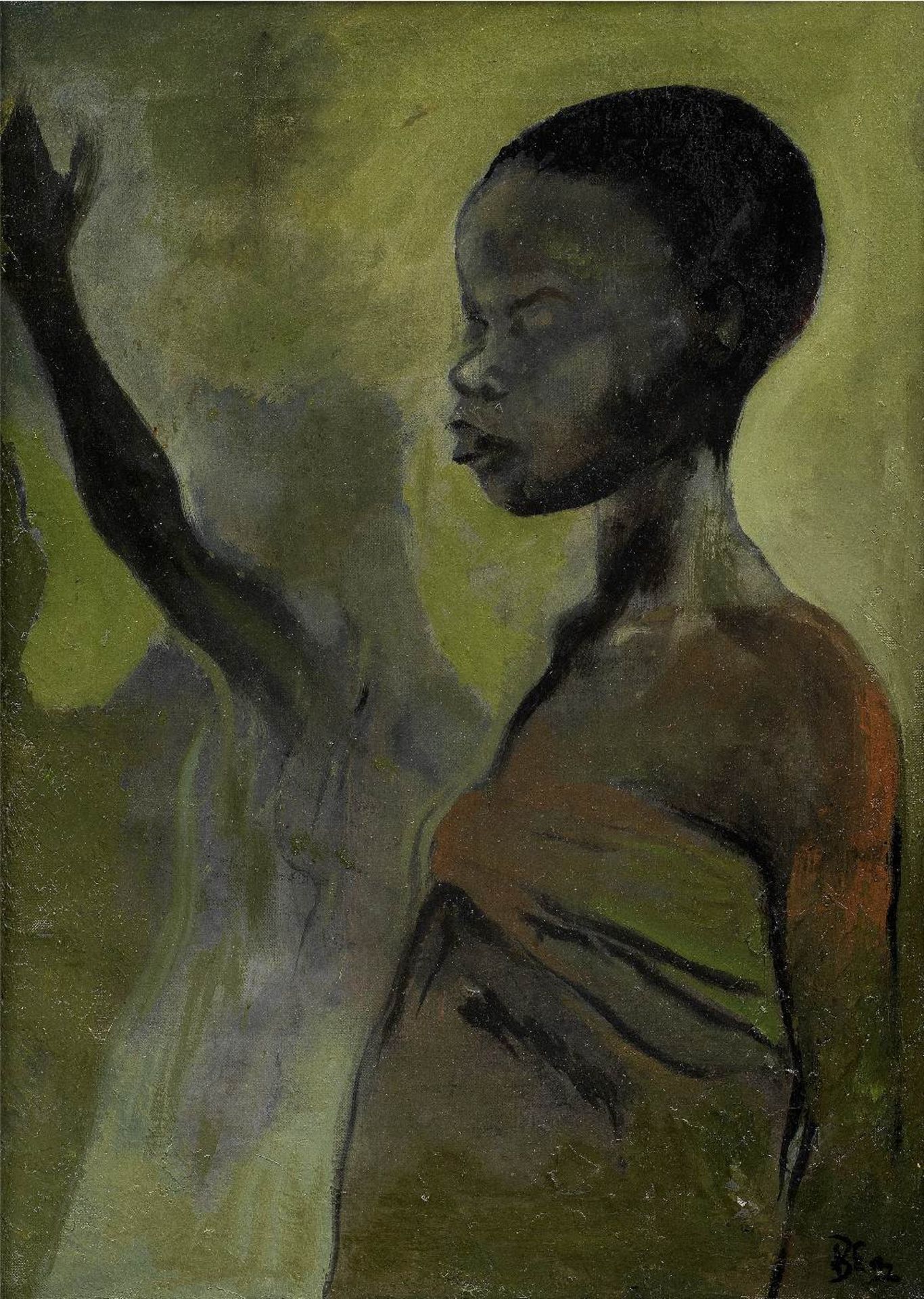 Benedict Chukwukadibia Enwonwu M.B.E (Nigerian, 1917-1994) Portrait of a Girl (framed)