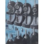 Fathi Afifi (Egyptian, born 1950) Factory Machines in Blue, 2017 (framed)