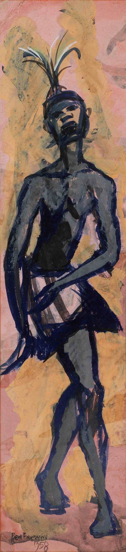 Benedict Chukwukadibia Enwonwu M.B.E (Nigerian, 1917-1994) Dancer, 1958 (framed)