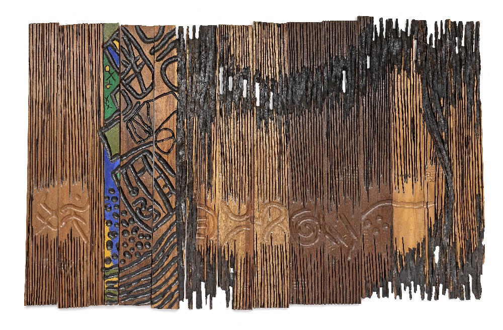 El Anatsui (Ghanaian, born 1944) Grandma's Cloth Series, 1993 76 x 130 x 2cm (29 15/16 x 51 3/16...