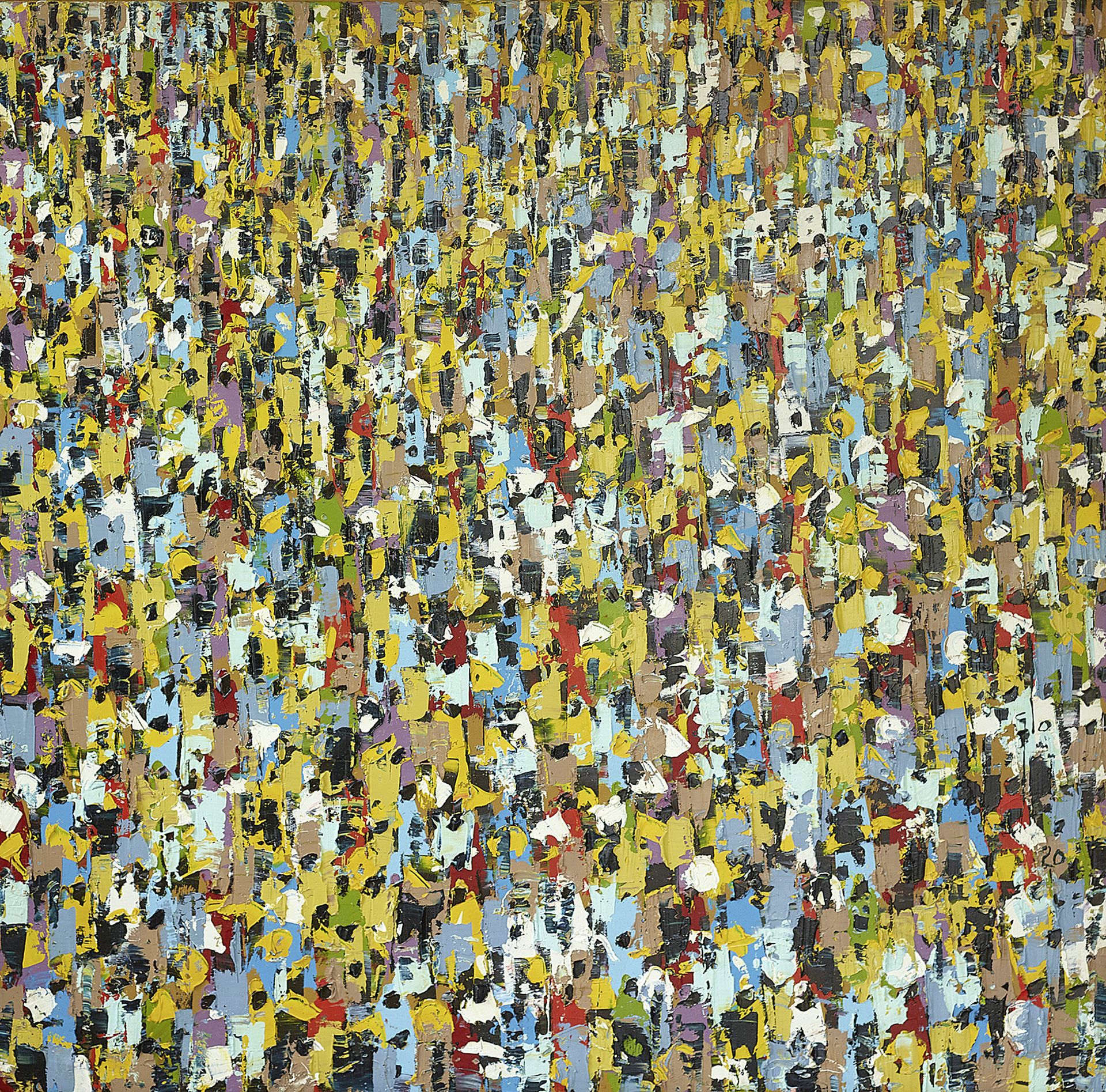 Ablade Glover (Ghanaian, born 1934) Crowd Scene (unframed)