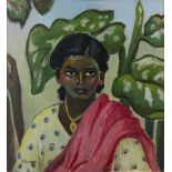 Maggie (Maria Magdalena) Laubser (South African, 1886-1973) Indian Girl (framed)