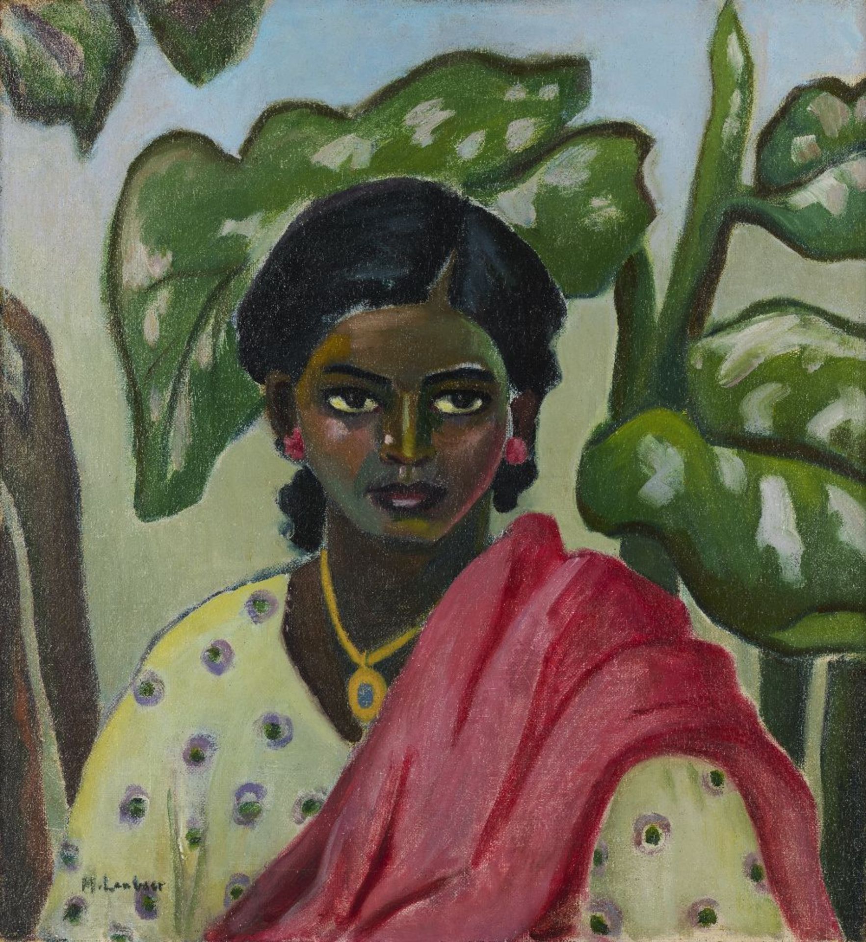 Maggie (Maria Magdalena) Laubser (South African, 1886-1973) Indian Girl (framed)