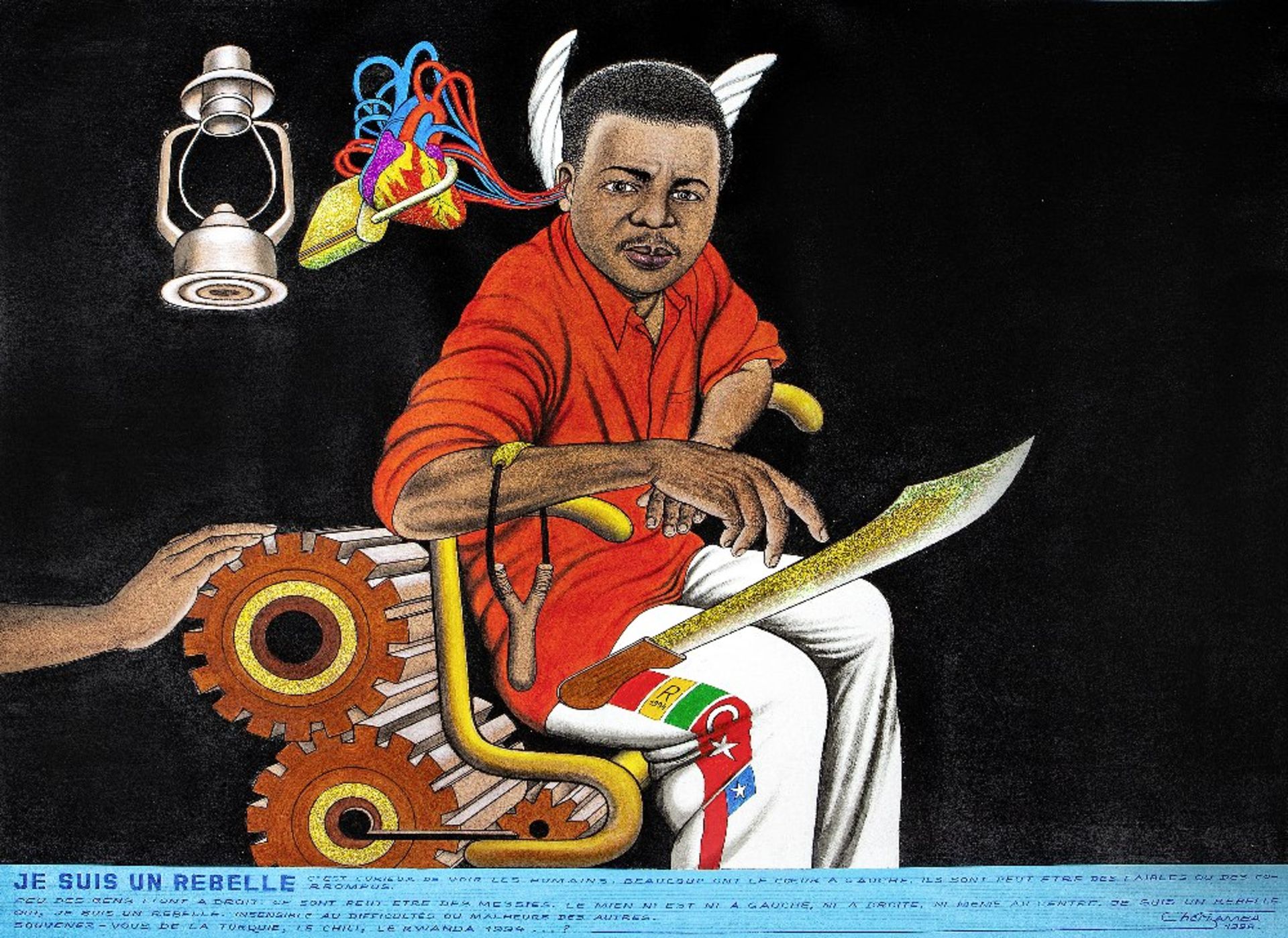 Ch&#233;ri Samba (Congolese, born 1956) Je suis un Rebelle, 1999 ((unframed))