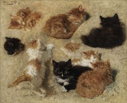 Henriette Ronner-Knip (Dutch, 1821-1909) Sleepy kittens