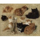 Henriette Ronner-Knip (Dutch, 1821-1909) Sleepy kittens