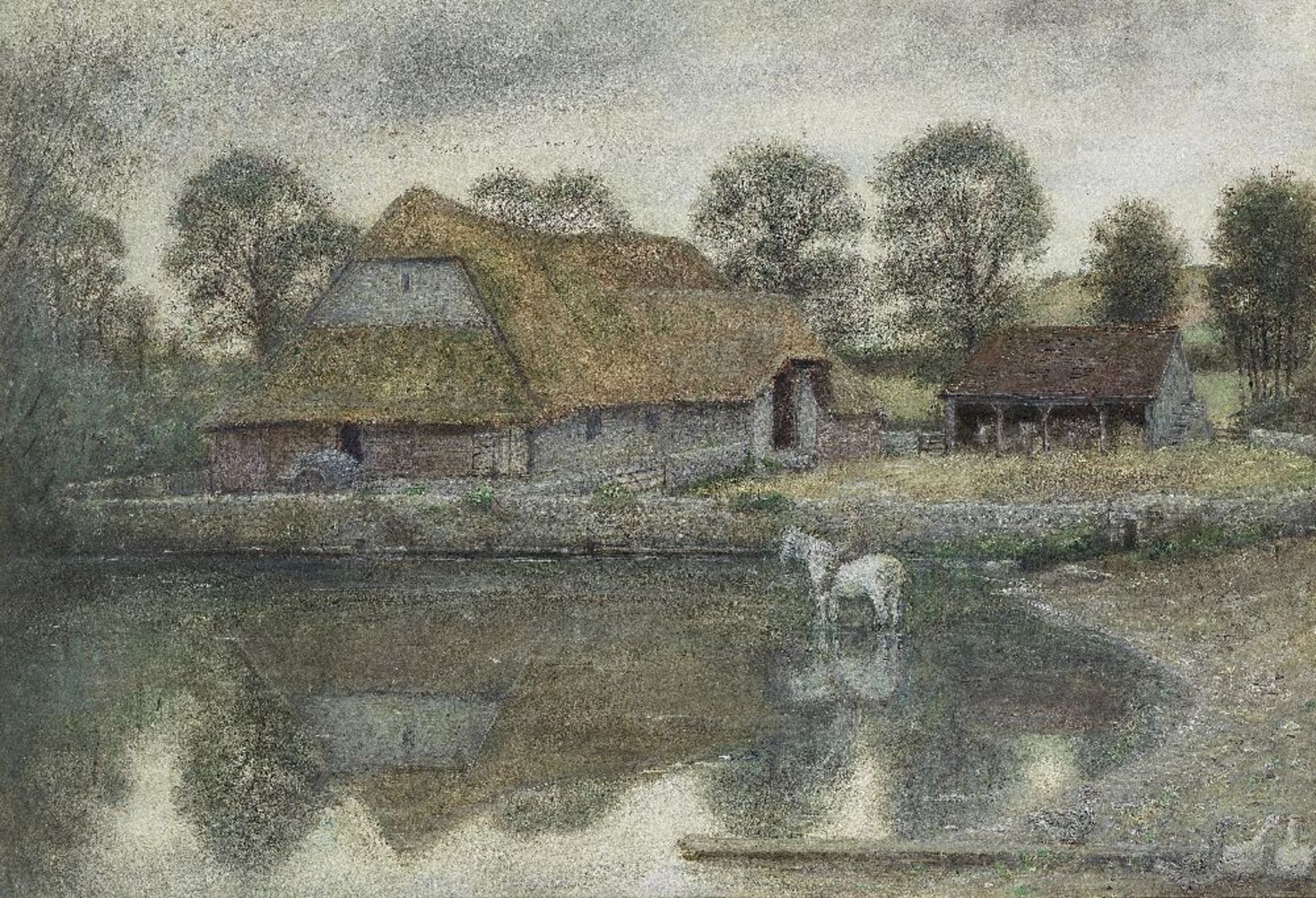 Marie Spartali Stillman (British, 1844-1927) The Old Barn, Arreton, Isle of Wight