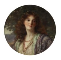 William Clarke Wontner (British, 1857-1930) Portrait of a young woman in Eastern costume