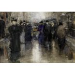 Floris Arntzenius (Dutch, 1864-1925) Figures in a busy street