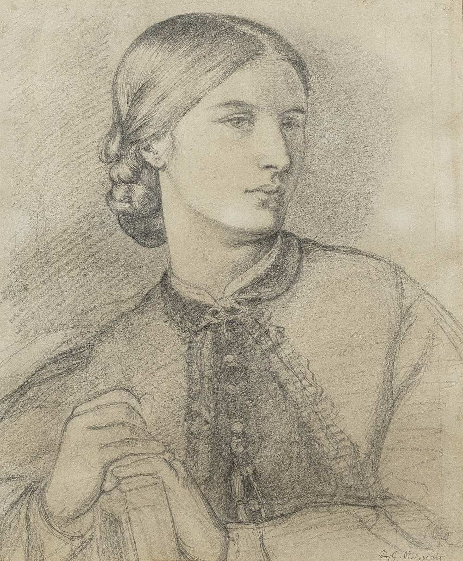 Dante Gabriel Rossetti (British, 1828-1882) Study for the portrait of Maria Leathart
