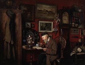 Charles Spencelayh, RMS, HRBSA (British, 1865-1958) The bibliophile