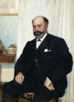 Vlaho Bukovac (Croatian, 1855-1922) Portrait of George Hepburn; Portrait of Anne Hepburn each 12...
